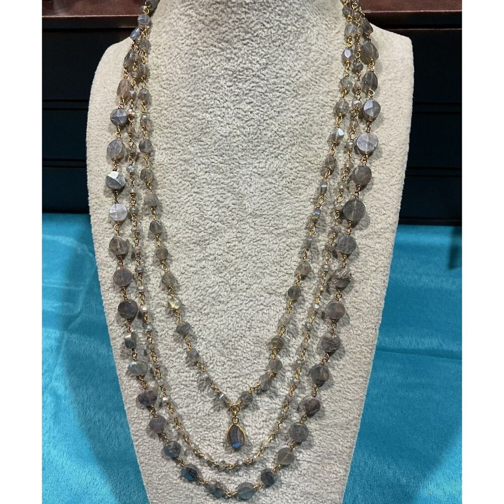 Vintage Rachel Reinhardt Labradorite Layered Necklace
